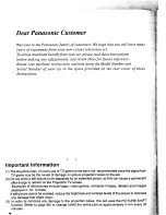 Preview for 2 page of Panasonic TC-43P15 Series Operating Instructions Manual