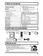 Preview for 5 page of Panasonic TC22LH30 - LCD TV/ DVD RAM COMBO Operating Instructions Manual