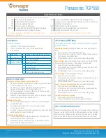 Panasonic TGP 550 Quick Reference Manual preview