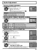 Preview for 33 page of Panasonic TH 50PX20U P - 50" Plasma TV Operating Instructions Manual