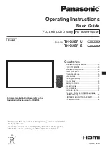 Panasonic TH-65EF1E Operating Instructions - Basic Manual preview