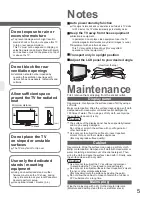 Preview for 5 page of Panasonic TX-26LX70 Operating Instructions Manual