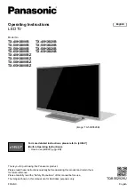 Panasonic TX-40HX800B Installation Instructions Manual preview