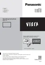 Panasonic TX-50DX750E Operating Instructions Manual preview