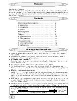 Preview for 3 page of Panasonic TX-G10/C Operating Instructions Manual