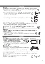 Preview for 5 page of Panasonic TX-P42G20B Operating Instructions Manual