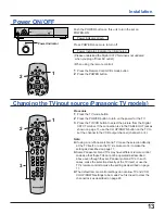 Preview for 13 page of Panasonic TZ-PCD2000 Operating Instructions Manual