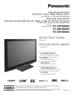 Panasonic VIERA TH-42PZ800U Quick Start Manual preview