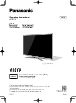 Panasonic Viera TH-75FX780A Operating Instructions Manual preview