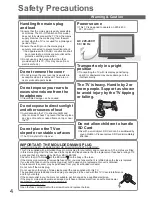 Preview for 4 page of Panasonic Viera TX-P42U10B Operating Instructions Manual