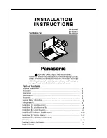 Panasonic Whisper-Lite FV-08VQL4 Installation Instructions Manual preview