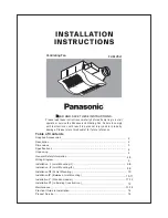 Panasonic Whisper Value-Lite FV-08VSL1 Installation Instructions Manual preview