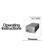 Panasonic WJ300C - SWITCHER/CONTROLLER Operating Instructions Manual preview