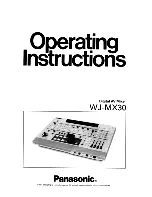 Panasonic WJMX30 - MIXER Operating Instructions Manual preview