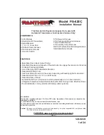 Preview for 1 page of Panther PA-420C Installation Manual