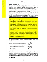 Preview for 2 page of Parkinson Cowan SG402W Operating And Installation Instructions