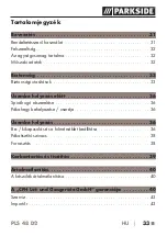 Preview for 33 page of Parkside 288070 Instructions For Use Manual