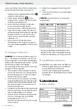 Preview for 50 page of Parkside 72316 Operation And Safety Notes