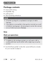 Preview for 17 page of Parkside PUD 30 A1 Operating Instructions Manual