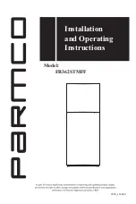 Preview for 1 page of Parmco FR362STMFF Installation And Operating Instructions Manual