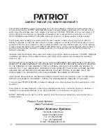 Preview for 2 page of Patriot Antenna 1.8m Offset TxRx Installation & Assembly Instructions Manual