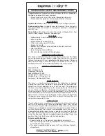 Preview for 1 page of Paul Mitchell Express Ion Dry+ D15NA Instructions, Safety And Warranty Manual