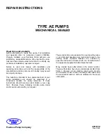 Preview for 1 page of Peerless Pump AE Series Repair Instructions