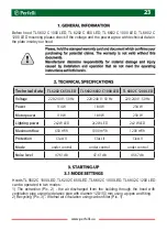 Preview for 23 page of Perfelli TL 5602 C 1000 LED User Manual