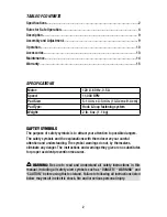 Preview for 2 page of Performax 241-0964 Operating Manual