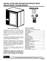 Perlick CS32SB Installation And Operation Instructions Manual preview