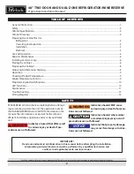 Preview for 2 page of Perlick HC48RS4 Assembly, Installation And Operation Instructions