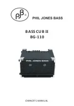 Phil Jones Bass BASS CUB II BG-110 Owner'S Manual preview