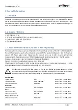 Preview for 2 page of philippi 071004010 Operating Manual