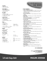 Preview for 2 page of Philips/Magnavox AZ1020 Specifications