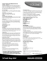 Preview for 2 page of Philips/Magnavox CCA194AT Specifications