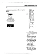 Preview for 47 page of Philips/Magnavox CCX134AT Owner'S Manual