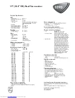 Preview for 2 page of Philips 109B50 Technical Specifications