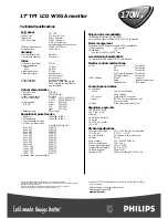 Preview for 2 page of Philips 170W4P Specification Sheet