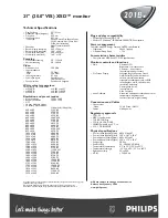 Preview for 2 page of Philips 201B40 Specifications