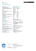 Preview for 3 page of Philips 22PFL3958 Specifications