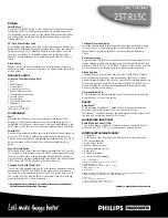 Preview for 2 page of Philips 25TR15C Specification Sheet