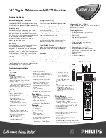 Preview for 2 page of Philips 34PW8520 Specifications