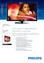 Preview for 1 page of Philips 40PFL4606D Specifications