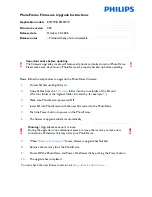 Philips 8FF3FPB Firmware Upgrade Manual preview