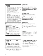 Preview for 2 page of Philips C777 - FW Mini System Owner'S Manual