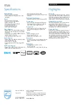 Preview for 2 page of Philips DVP3144 Specifications