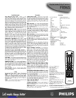 Preview for 2 page of Philips FR-965 Specifications