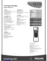 Preview for 2 page of Philips FW-C28 Specifications