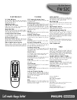 Preview for 2 page of Philips FW52C Specifications