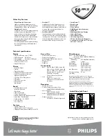 Preview for 2 page of Philips Matchline 50PP925 Specification Sheet